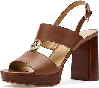 Michael Kors Erin Platform Sandals Womens Dress Sandals Luggage : 6.5 M, Leather