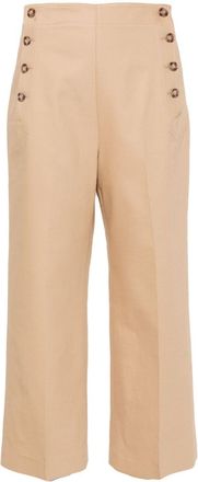 Polo Ralph Lauren straight-leg trousers - women - Viscose/Cotton/Wool - 2 - Neutrals