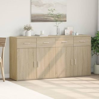 Berkfield Home Sideboards 2 pcs Sonoma Oak 79x38x80 cm Engineered Wood in Light Tan | Size: 79 x 38 x 80 cm