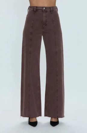 Pistola Denim Penny Seamed High Rise Wide Leg Jeans In Dark Roast