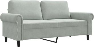 vidaXL Sofá de 2 plazas de terciopelo gris claro 140 cm Vidaxl