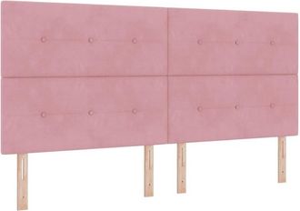 vidaXL Cabecero Con Luces De Tiras Led Rosa 100 Cm Terciopelo Vidaxl