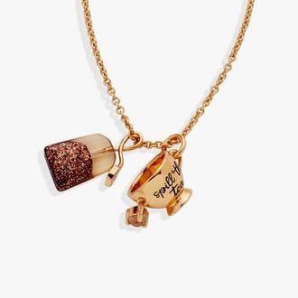 Alex and Ani Spill the Tea Cup & Tea Bag Charm Pendant Necklace in Gold at Nordstrom