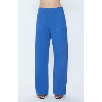 Pistola Denim Wren Patch Pocket Wide Leg Jeans in Ciel at Nordstrom, Size 28