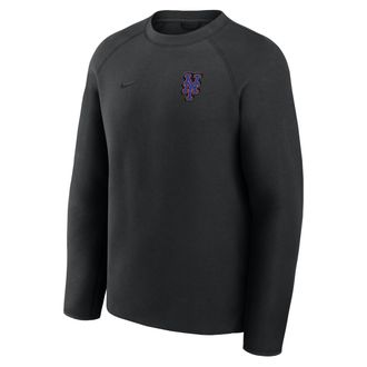 Nike New York Mets Tech Fleece Nike Mens MLB Pullover Crew in Black | 05L6912ZNME-6DU