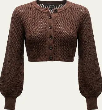 Toccin Tori Blouson-Sleeve Cardigan
