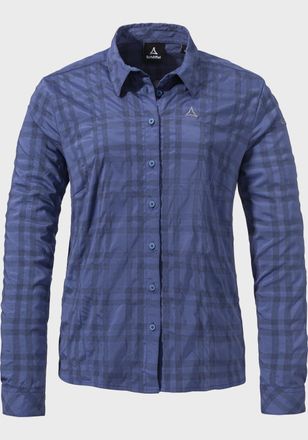 Sch&ouml;ffel Outdoorbluse SCH&Ouml;FFEL Hiking Blouse Style Dynkur WMS, Damen, Gr. 40, blau (8505, blau), Oberstoff: 81% Polyester 14% Nylon 5% Elasthan, Basic, V-Aussc