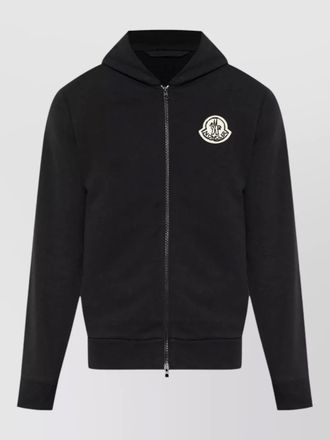 Moncler hoodie cotton zip front logo sketch