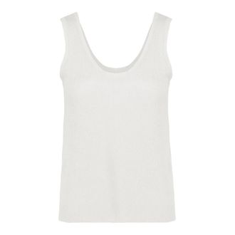 Bomboogie Sleeveless Tops, female, White, Size: XL Linen Top