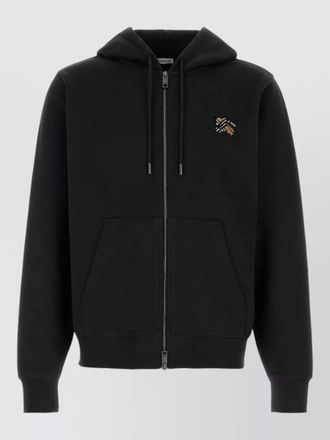 Burberry cotton hooded sweatshirt relaxed fit kangaroo pockets