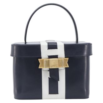 Celine Handbag Leather Navy Leather Handbag (Pre-Owned)