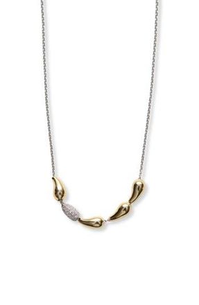 Argento Vivo Puffy and Pav&eacute; Necklace in Gold/Silver at Nordstrom Rack