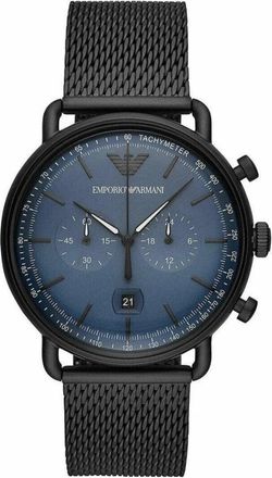 Emporio Armani Aviator Chronograaf Horloge - Heren - Horloges - Zwart - ONE Size - Accessoires