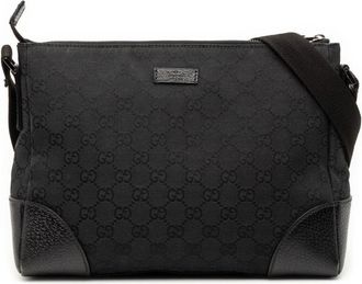 Gucci Pre-owned Cross Body Bags, female, Black, Size: ONE SIZE Pre-owned Vintage GG Monogram Canvas Crossbody Bag