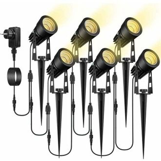 OEM Juego De 6 Luces Solares Led Para Jard&iacute;n, Impermeables (ip65), Con Estaca Para El Suelo - Luz Blanca C&aacute;lida