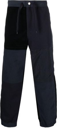 Emporio Armani panelled straight-leg trousers - men - Cotton/Polyester/Cotton/Polyamide - 50 - Blue