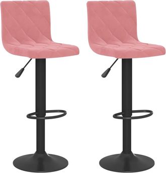 vidaXL Taburetes De Cocina 2 Unidades Terciopelo Rosa Vidaxl