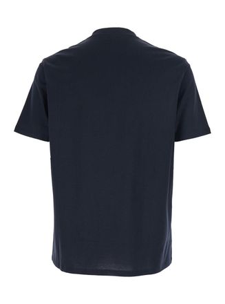 Emporio Armani Logo-Embroidered Cotton T-Shirt - Navy