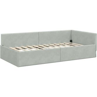 vidaXL Estructura De Cama En Esquina Gris Claro 90 Cm X 190 Cm Vidaxl