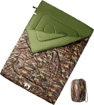 vidaXL Saco De Dormir Doble Y Almohadas Camping Adultos 3-4 Estaciones Vidaxl