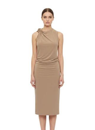Sportmax Brown Crew Neck Midi Dress