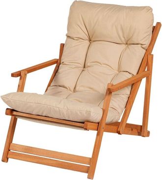 Dmora Silla De Exterior Stintino, Respaldo Reclinable, Marr&oacute;n