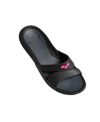 Arena Badeschuh ARENA Nina Pool Slides, Damen, Gr. 36, schwarz (schwarz, schwarz_g), Obermaterial: 45% Polyester, 35% PVC, 20% Polyurethan, Schuhe Badeschuh