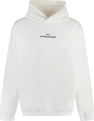 Maison Margiela Hooded Sweatshirt - Heren - Sweatshirts & Hoodies - Wit - Maat: S Katoen