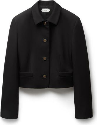 Versace Wool Grain de Poudre Jacket in Black at Nordstrom, Size 40