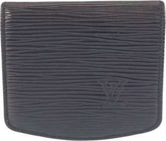 Louis Vuitton Black Leather Coin Purse/Coin Case (Pre-Owned)
