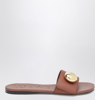 Loewe Rust-colored Pebble slides in leather