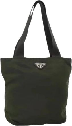 Prada Pre-owned Vintage Tote Bag - Dames - Vintage Shopper - Groen - ONE Size - Nylon - Vintage