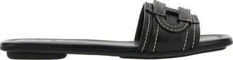 Hogan H685 Ciabatta H - Dames - Sandalen - Zwart - 37 1/2 EU - Leer - Schoenen