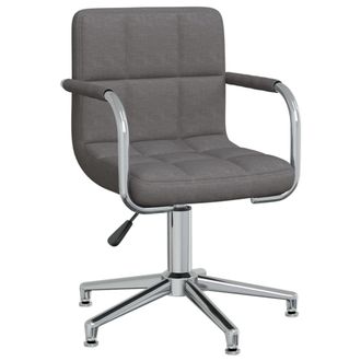 vidaXL Silla De Comedor Giratoria Tela Gris Oscuro Vidaxl
