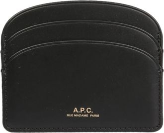 A.P.C. Leren Kaarthouder - Dames - Portefeuilles - Zwart - ONE Size - Leer - Accessoires