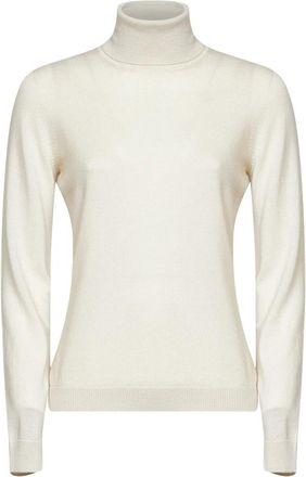 Blanca Vita Lichtgewicht Merinowol Gebreide Turtleneck - Dames - Coltruien - Beige - L - Wol - Truien & Vesten