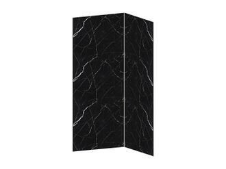 Vente-Unique Lote de 2 paneles murales de ducha efecto m&aacute;rmol de aluminio con perfilados - Ancho 90 x 120 x Alt. 210 cm - ENEKO