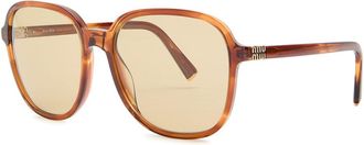 Miu Miu Oversized Square-frame Sunglasses - Brown - One Size