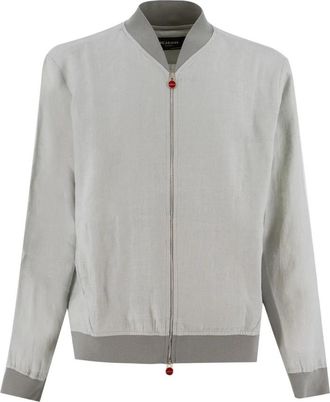 Kiton Bomberjack - Heren - Bomber jackets - Grijs - 3XL - Jassen