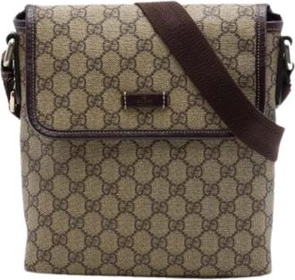 Gucci Pre-owned Vintage Crossbody Bag - Dames - Vintage Schoudertas - Beige - ONE Size - Leer - Vintage