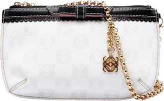 Loewe Pre-owned Clutches, female, White, Size: ONE SIZE Pre-owned Coated Canvas Shoulder Bag