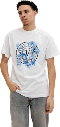 Versace Jeans Couture Cotton Jersey T-Shirt - Heren - T-shirts - Wit - M - Katoen - Tops