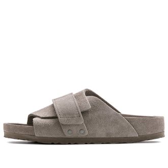 Birkenstock Kyoto Suede Leather Sandals Gray Taupe 1022316