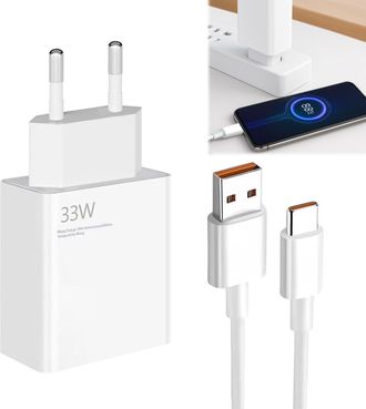OEM Cargador De Carga R&aacute;pida De 33 W, Cargador Para Tel&eacute;fono M&oacute;vil Y Cable Usb C De 2 M, 6 A Mi Turbo, Para Redmi Note 14, 13, 12, 12t, 12s, Pro Lite, K60