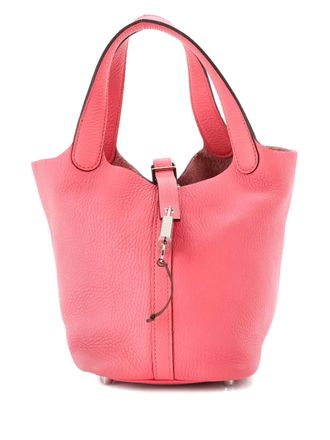 Herm&egrave;s Borsa a secchiello Picotin Lock PM in pelle Clemence - Rosa