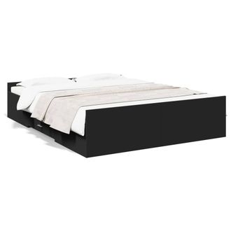 Berkfield Home Bed Frame with Drawers without Mattress Black 150x200 cm King Size