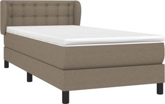 vidaXL Cama Box Spring Con Colch&oacute;n Tela Gris Taupe 90x190 Cm Vidaxl