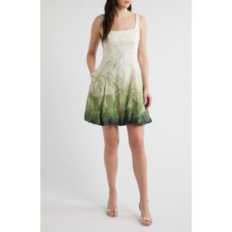 Julia Jordan Tropical Print Minidress in Ivory Multi at Nordstrom, Size 14