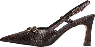 Notre-V Pumps met puntige neus en gespbandje - Dames - Pumps - Bruin - 41 EU - Schoenen