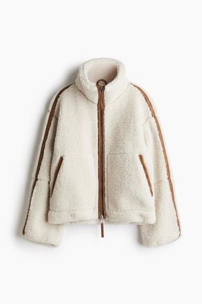 H&M Jacke aus Teddyfleece - White